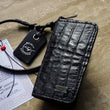 Load image into Gallery viewer, Di Georg Croc Card Wallet Black Pearl incl. Lanyard