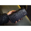 Load image into Gallery viewer, Di Georg Croc Wallet Black Pearl incl. Lanyard
